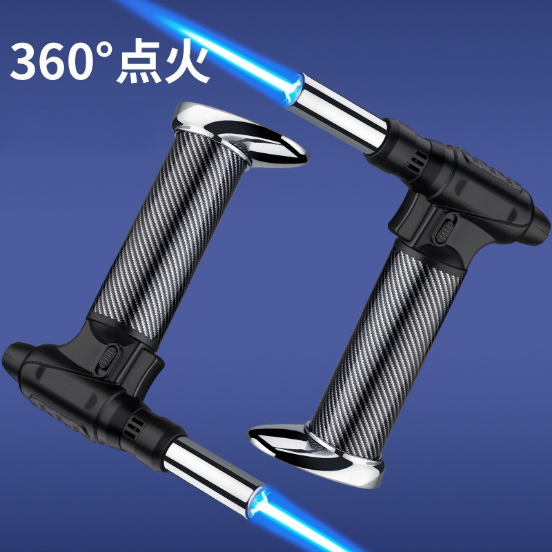 Kitchen Baking Aid - BBQ一体型インフレータブル防風ブルーフレームスプレーガンキッチンベーキングファイヤーライター固定火炎ロック付きタバコアクセサリー