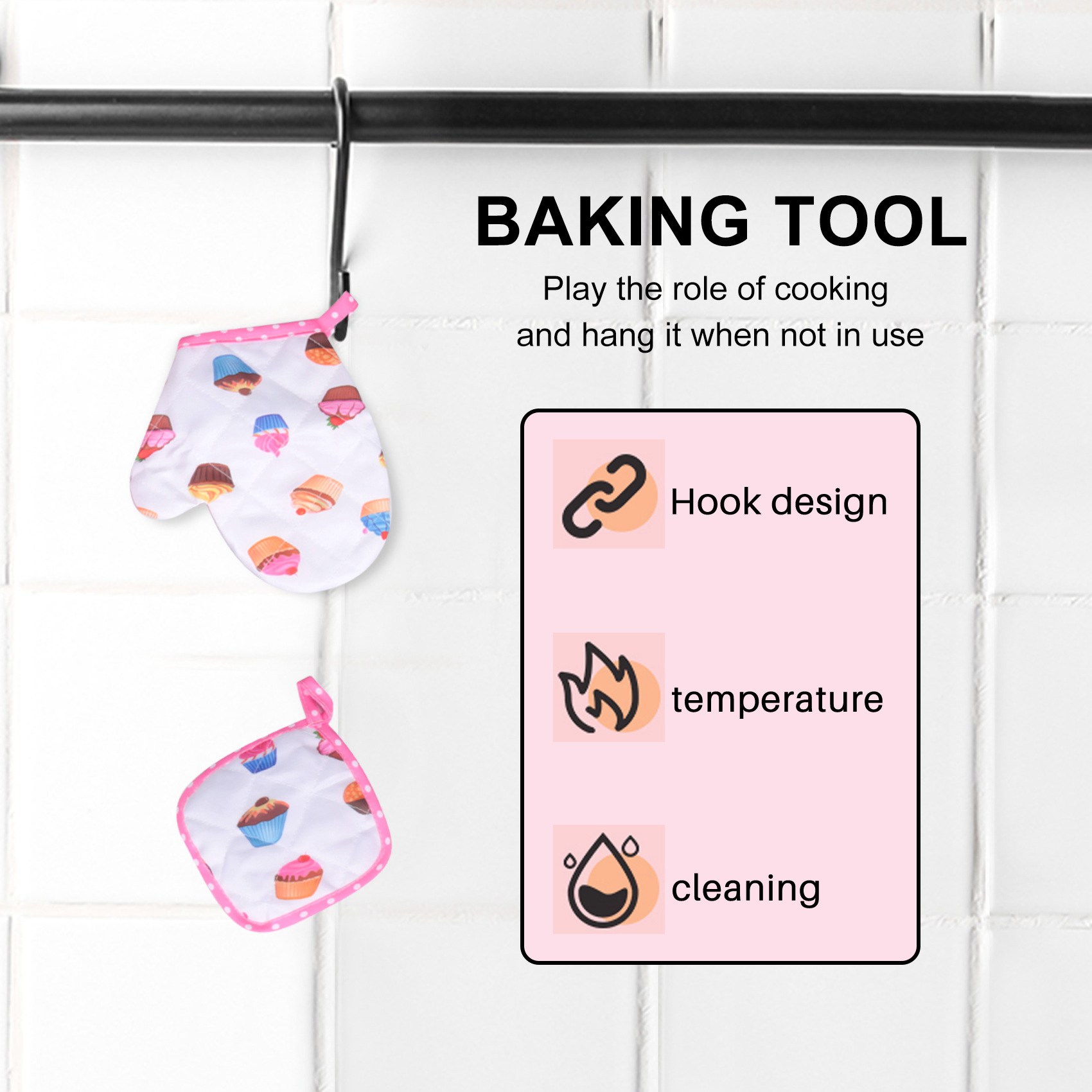 Baking Kitchen Set Up - キッチン家電 4点セット 子供用クッキング＆ベーキングセット 小さな女の子用エプロン、シェフハット、幼児用ドレスアップ付き