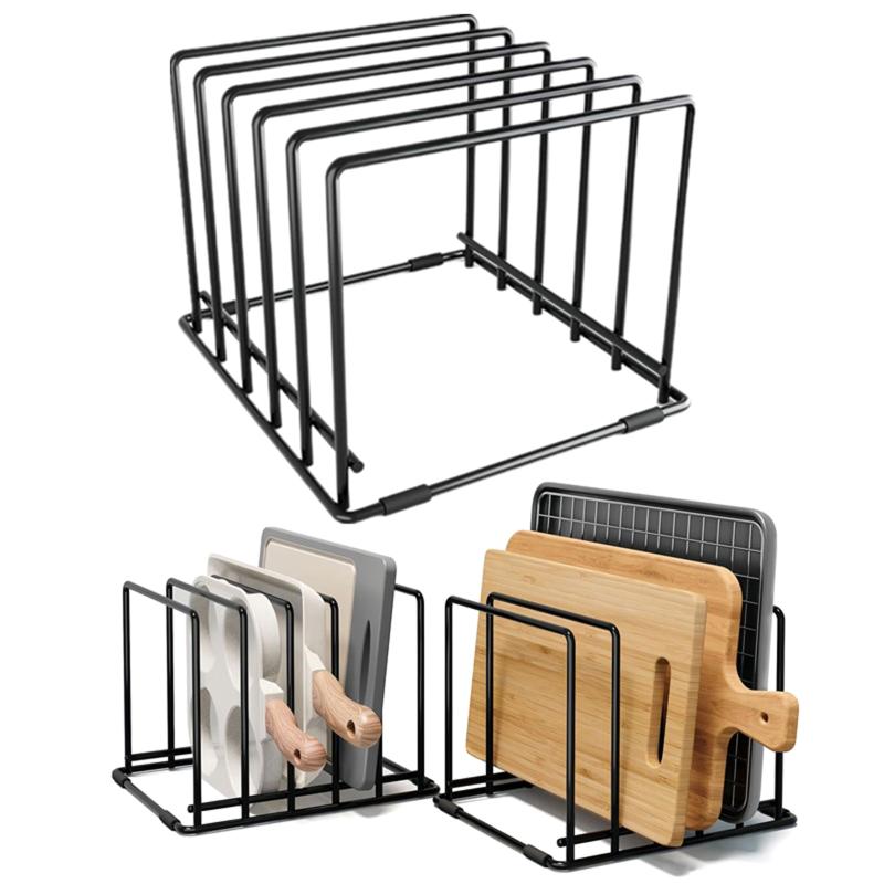 Kitchen Baking Tray Organiser - 滑り止め付きフットオーガナイザー、ベーキングトレイホルダー、まな板ホルダー、ベーキングトレイ収納、キッチンパンオーガナイザー（整理整頓機能付き）