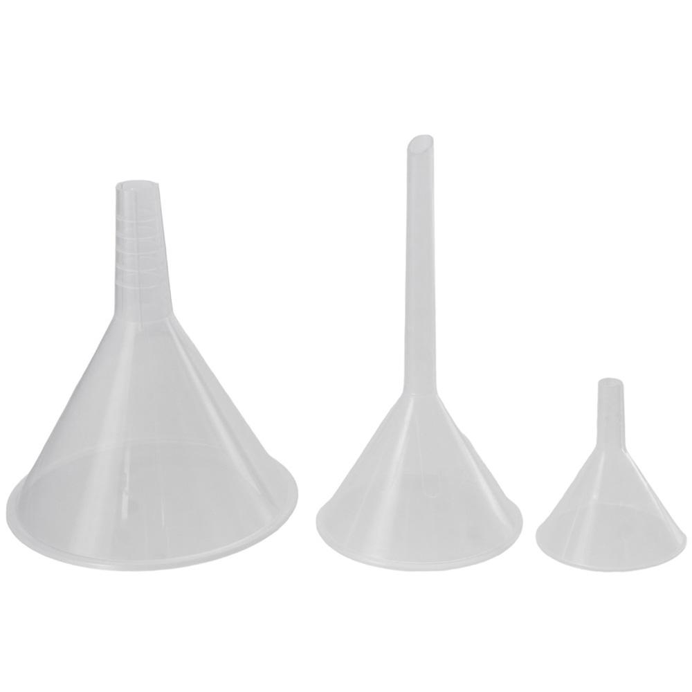 Kitchen Baking Essentials - 透明プラスチック製のポータブルファネルセット,1個,3個