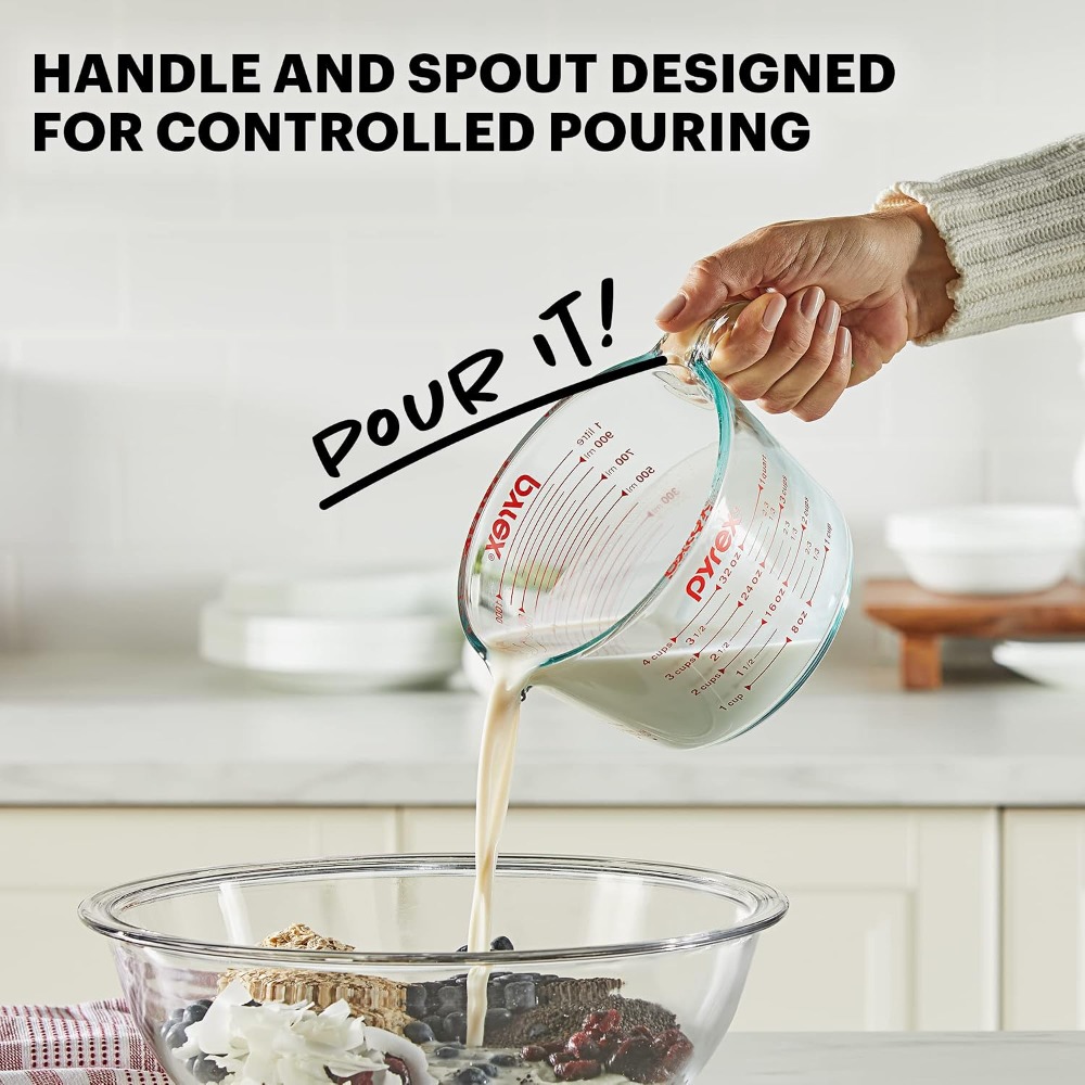 4カップガラス計量カップ、ベーキング、クッキング、電子レンジ - Kitchen Baking Essentials のレビューと価格
