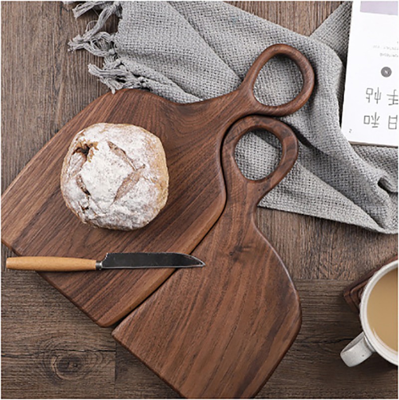 ブラックウォールナット固体まな板木製トレイピザボードまな板キ - Kitchen Utensils のレビューと価格