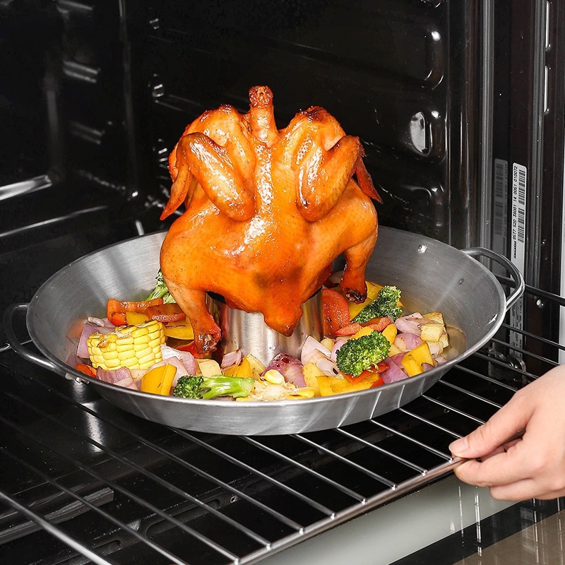 バーベキューステンレス鋼チキンホルダーパン直立ビールロースタ - Kitchen Baking Tray Organiser のレビューと価格