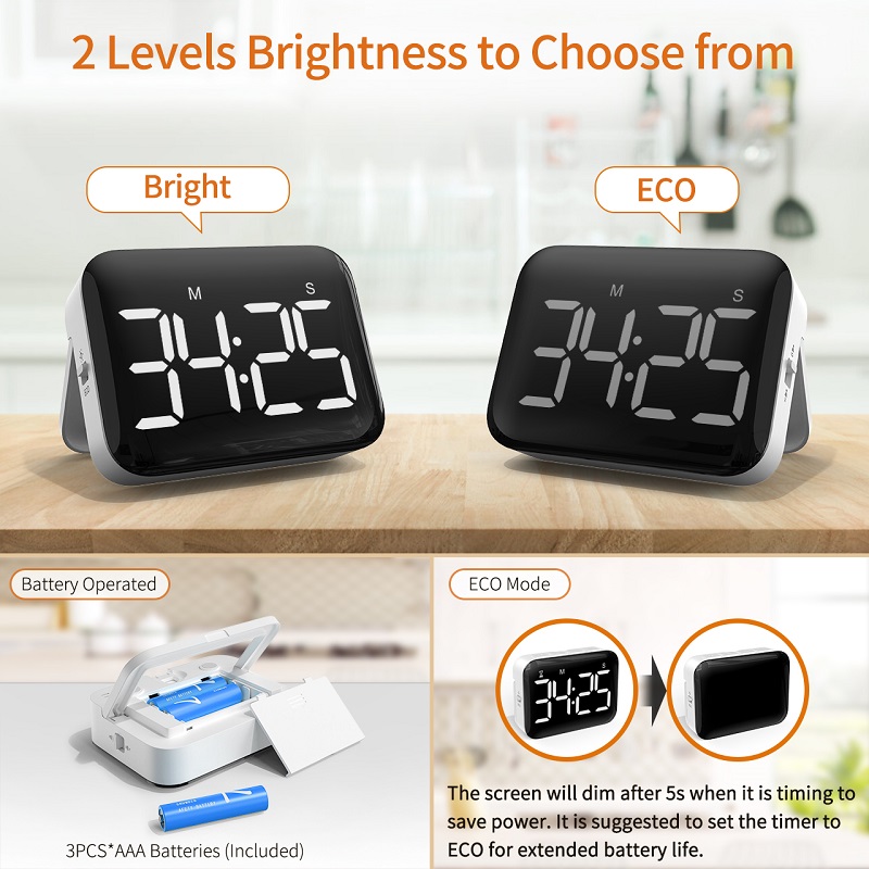 大型ディスプレイ LED デジタルキッチンタイマー 磁気電子 - Baking Kitchen Set Up のレビューと価格
