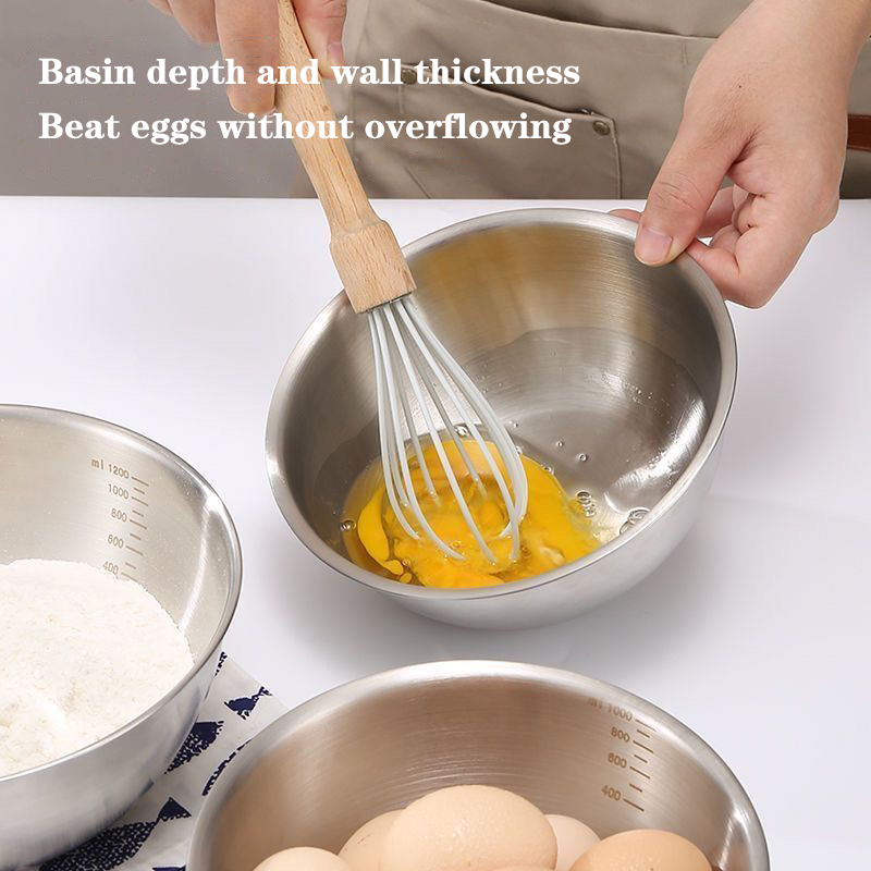 1PC ステンレス鋼ボウルセット スケール付き 調理用 ベー - Kitchen Baking Essentials のレビューと価格