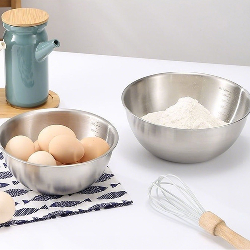 1PC ステンレス鋼ボウルセット スケール付き 調理用 ベー - Kitchen Baking Essentials のレビューと価格