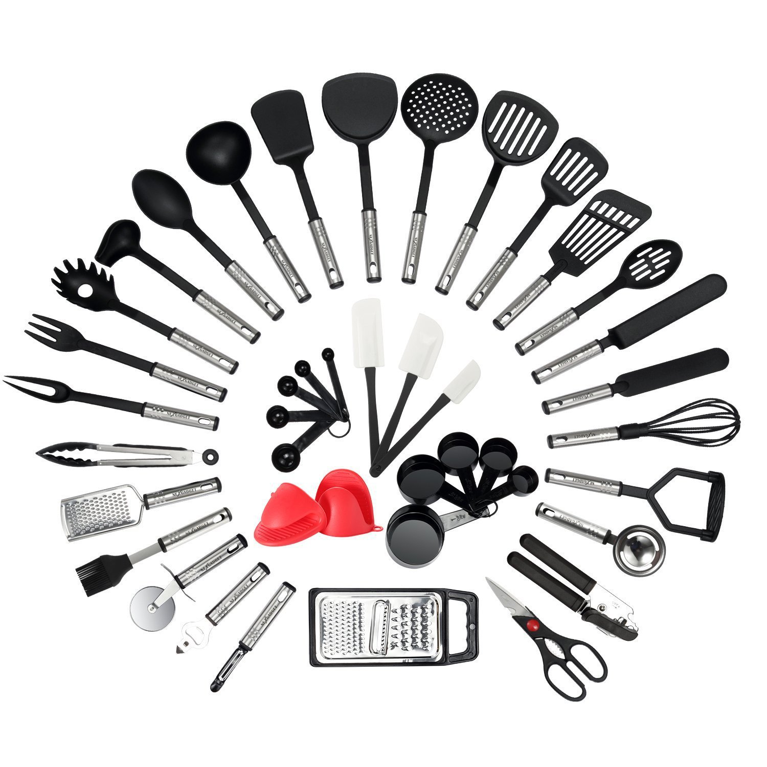 ホットセール42点セット ノンスティック耐熱ナイロンステンレ - Kitchen Utensils のレビューと価格