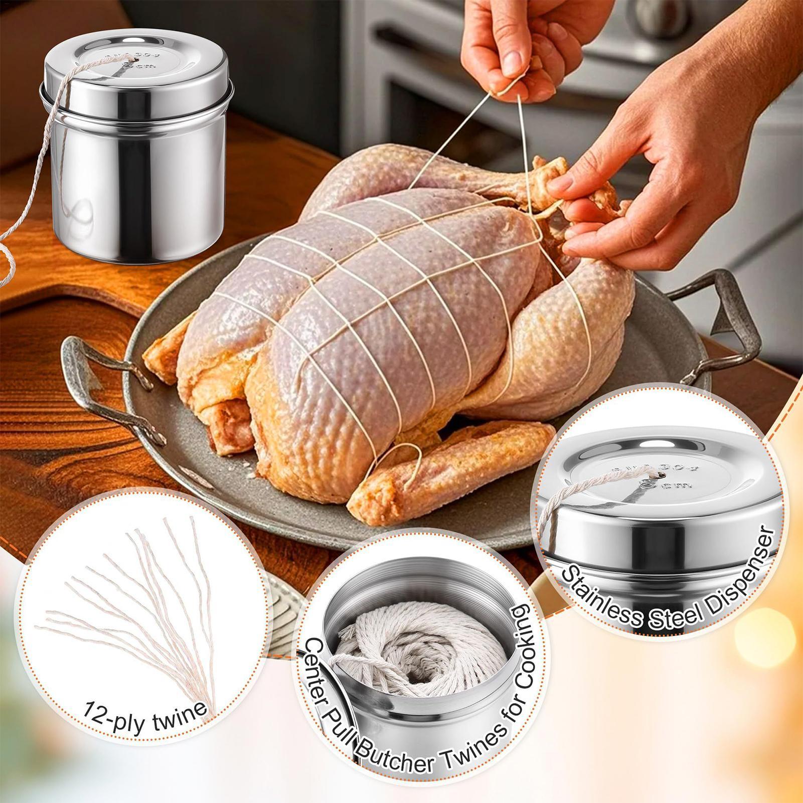 キッチン用綿紐2ロールセット（スチールディスペンサー付き）、 - Kitchen Baking Twine のレビューと価格