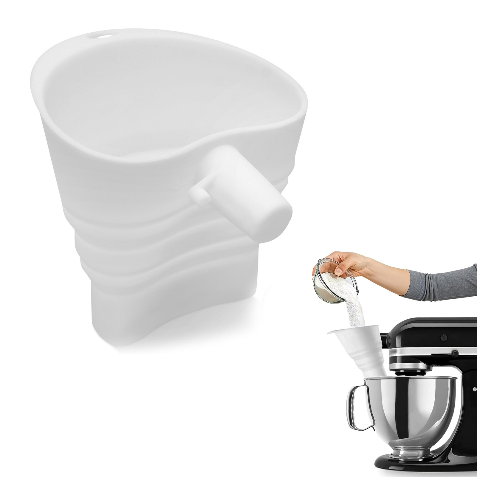 シリコン製小麦粉漏斗 キッチンエイドスタンドミキサー用 折り - Kitchen Baking Aid のレビューと価格