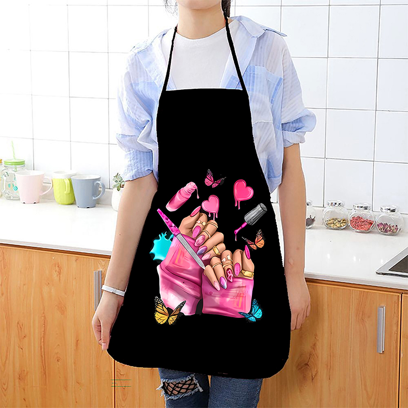マニキュアプリント美容キッチン女性用エプロン家庭用クリーニン - Kitchen Baking Unit のレビューと価格