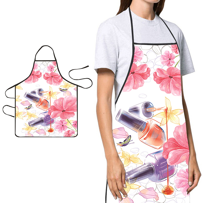 マニキュアプリント美容キッチン女性用エプロン家庭用クリーニン - Kitchen Baking Unit のレビューと価格